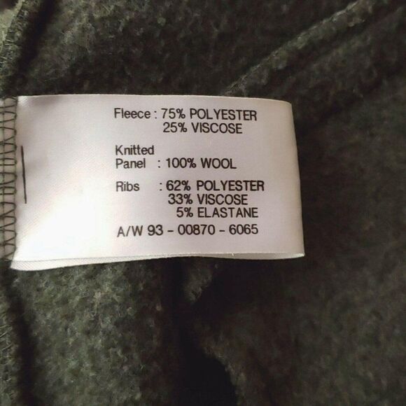 Tulchan Sage Green Zip Front Fleece Jacket M Wool Knit Panel Accent - Picture 8 of 9